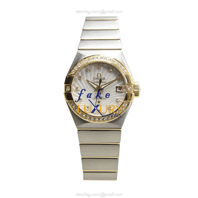 -12325272055002 - Omega CONSTELLATION Automatic 18kt Gold Diamond Steel Replica Watch - Image 2