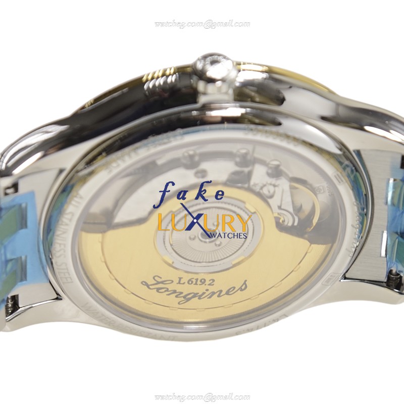 Longines L4.774.3.27.7 FLAGSHIP Automatic PVD Gold Replica Watch - Swiss Movement, White Dial - Image 4