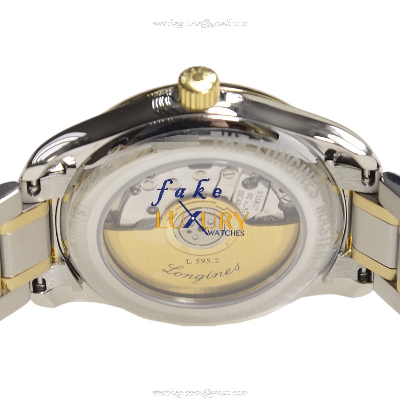 Longines MASTER L2.257.5.77.7 Replica Watch, Automatic Movement, White Dial, 18kt Gold & Steel Case - Image 4