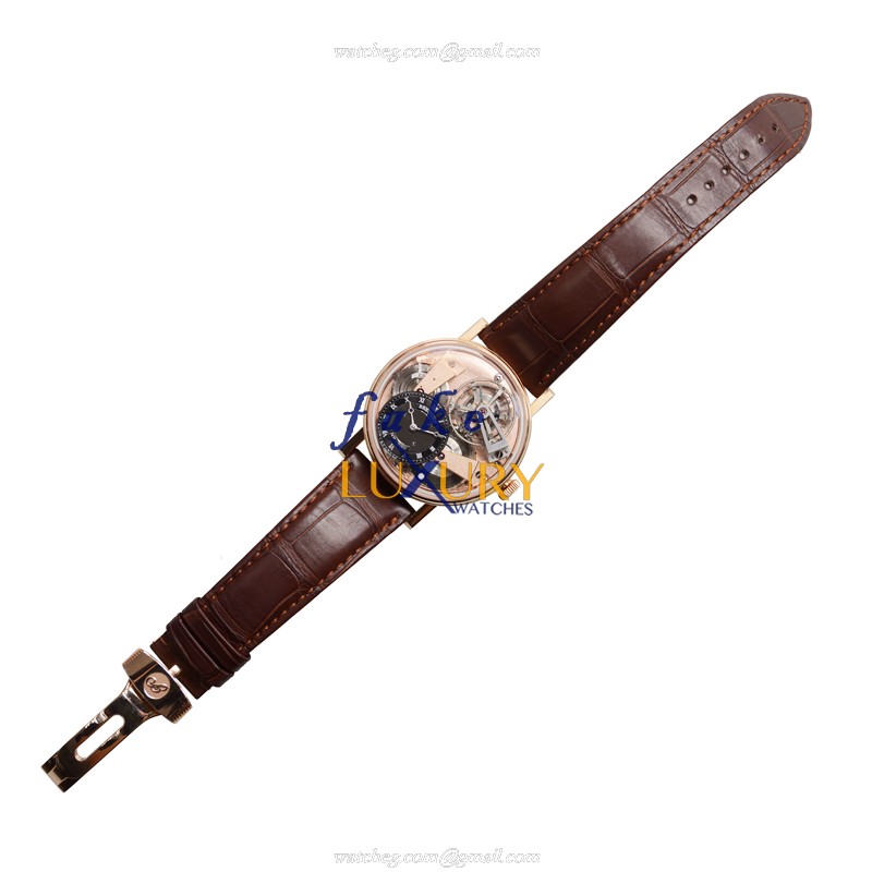 7047BR/R9/9ZU - Breguet Tradition Replica Watch Manual Wind Rose Gold Black Dial - Image 2