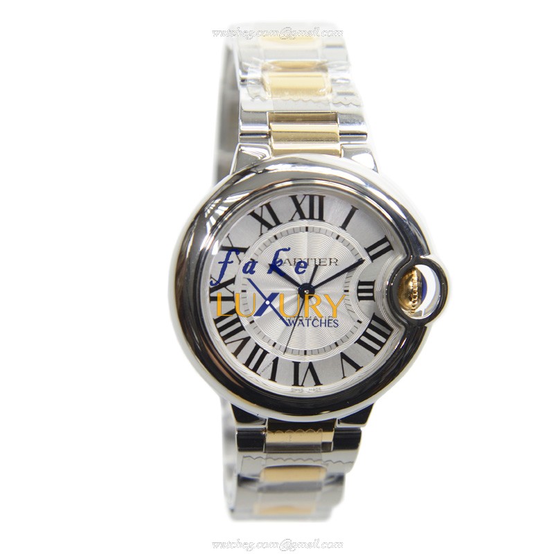 W6920099 - Cartier Ballon Bleu Replica Watch Automatic Silver Dial 18kt Gold Steel - Image 2