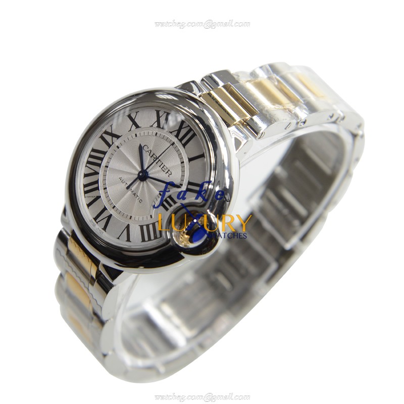 W6920099 - Cartier Ballon Bleu Replica Watch Automatic Silver Dial 18kt Gold Steel - Image 3