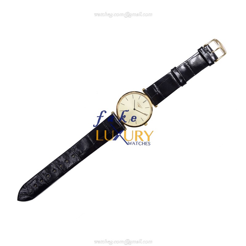 Longines L4.709.2.32.2 - Replica Watch - Quartz - PVD Gold Case - Black Alligator Strap - Image 2