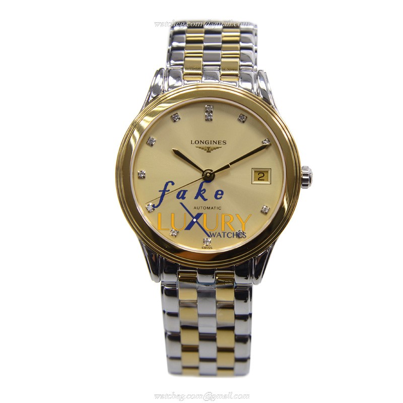 Longines L4.774.3.37.7 FLAGSHIP Automatic PVD Gold Dial Replica Watch - Image 2