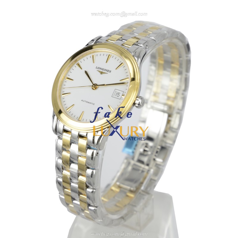 Longines FLAGSHIP L4.774.3.22.7 Replica Watch With Automatic Movement, 36mm 18kt Gold & Steel Case - Image 3