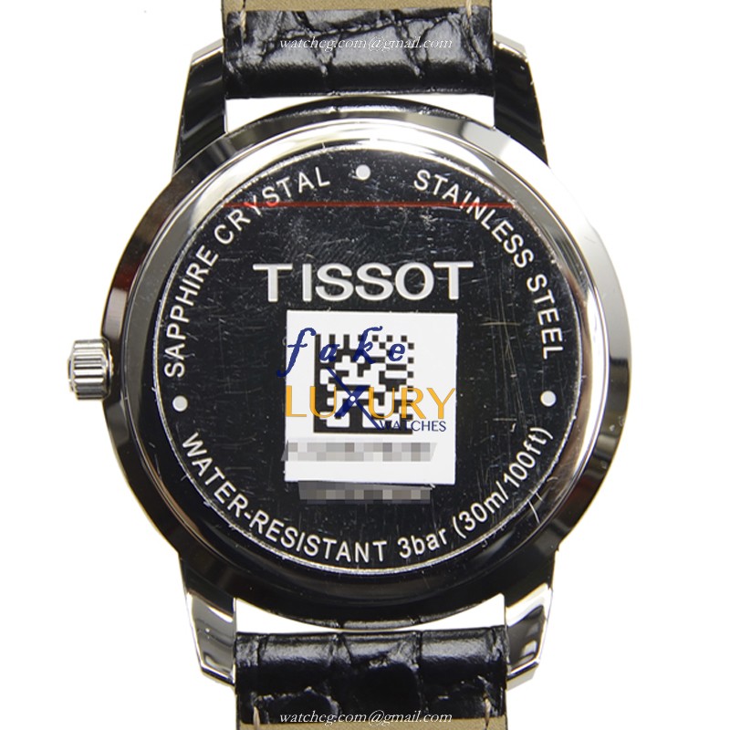 Tissot T-CLASSIC T033.410.16.053.01 Quartz Stainless Steel Black Dial Leather Strap Replica Watch - Image 3