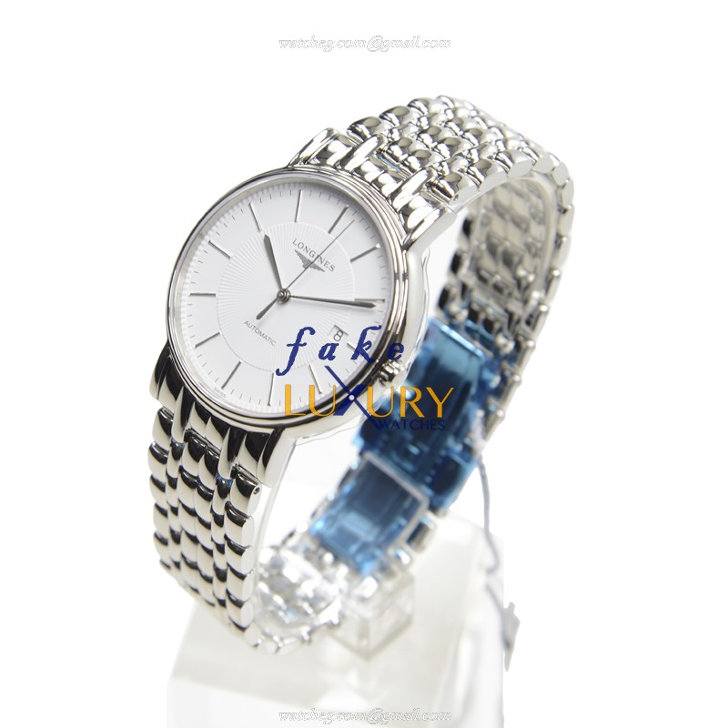 Longines L4.921.4.18.6 PRESENCE Automatic Replica Watch, White Dial, Silver Steel Bracelet - Image 3