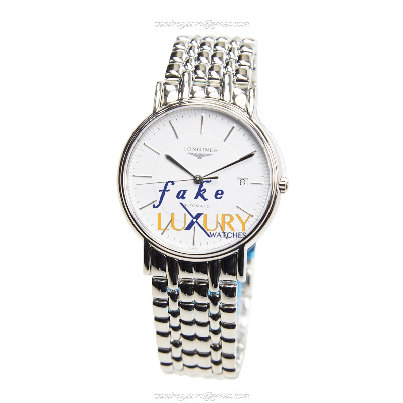 Longines L4.921.4.18.6 PRESENCE Automatic Replica Watch, White Dial, Silver Steel Bracelet - Image 2