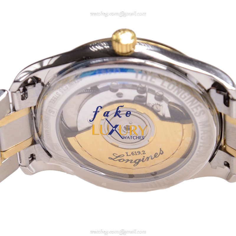 Longines L2.518.5.57.7 Master Automatic PVD Gold Replica Watch, Black Dial, Silver Strap - Image 4
