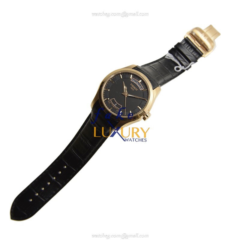 Tissot T-CLASSIC T035.407.36.051.00 Replica Watch, Automatic, Black Dial, Stainless Steel, Leather - Image 2