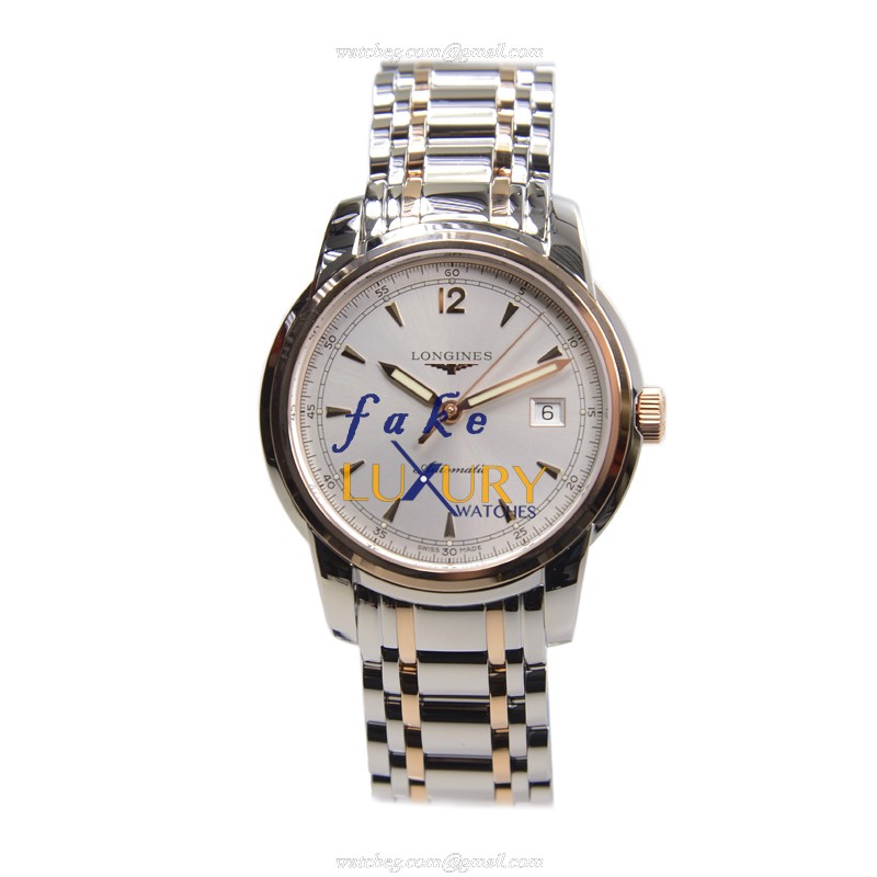 Longines L2.766.5.79.7 SAINT IMIER Automatic 18kt Rose Gold & Steel Replica Watch - White Dial - Image 2