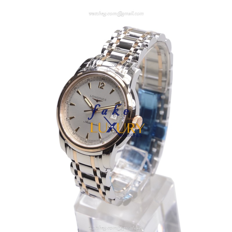 Longines L2.766.5.79.7 SAINT IMIER Automatic 18kt Rose Gold & Steel Replica Watch - White Dial - Image 3