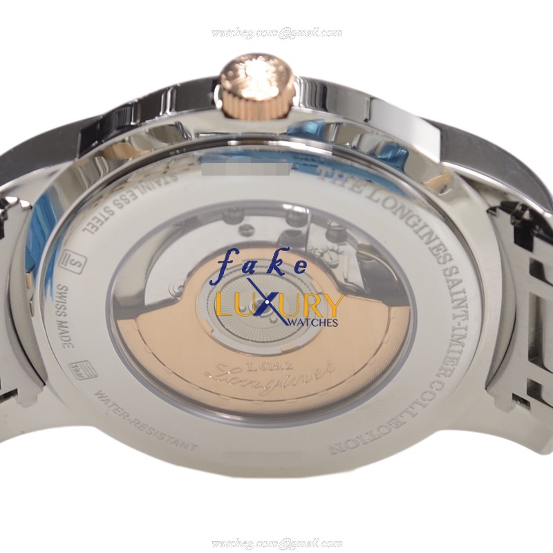 Longines L2.766.5.79.7 SAINT IMIER Automatic 18kt Rose Gold & Steel Replica Watch - White Dial - Image 4