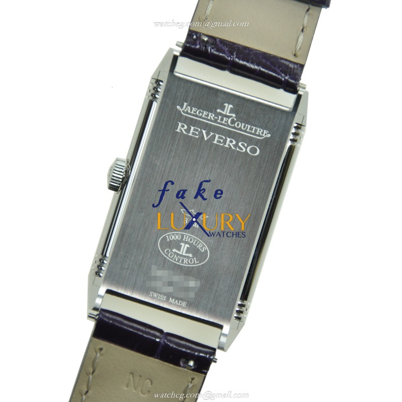 Jaeger-Lecoultre Q3208421 REVERSO Manual Wind Stainless Steel Replica Watch, Silver Dial, Purple - Image 3
