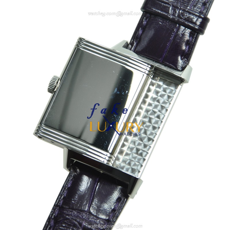 Jaeger-Lecoultre Q3208421 REVERSO Manual Wind Stainless Steel Replica Watch, Silver Dial, Purple - Image 4
