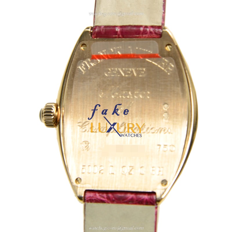 Franck Muller 5002 L QZ C 6H 5N HEART Quartz 18kt Rose Gold Replica Watch, Silver Dial, Alligator - Image 3