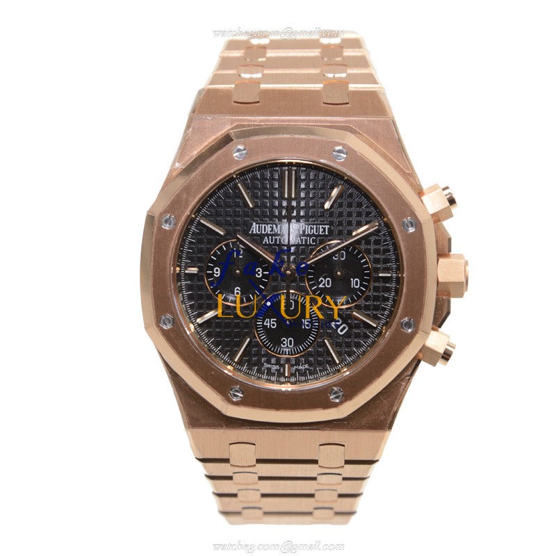 Audemars Piguet 26320OR.OO.1220OR.01 Royal Oak Replica Watch, 18kt Rose Gold Case, Black Dial - Image 2