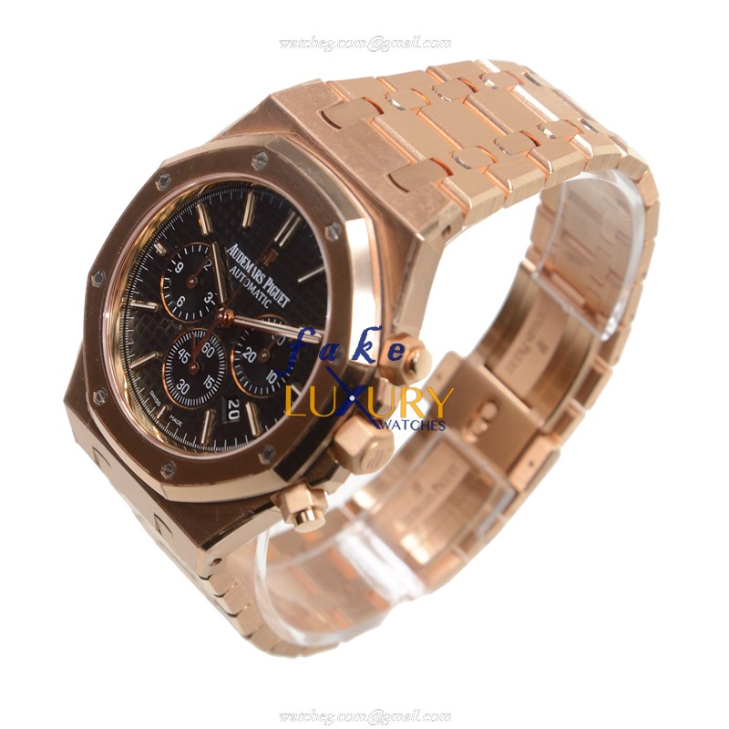 Audemars Piguet 26320OR.OO.1220OR.01 Royal Oak Replica Watch, 18kt Rose Gold Case, Black Dial - Image 3