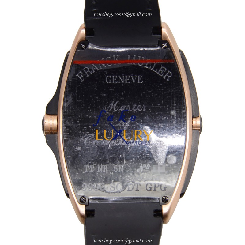 Franck Muller 9900SCDTGPG5N | Automatic | 18kt Rose Gold | Black Dial | Rubber Strap Replica Watch - Image 3