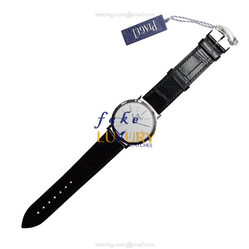 Piaget G0A29112 Altiplano 38mm Manual Wind 18kt White Gold Black Alligator Replica Watch - Image 2