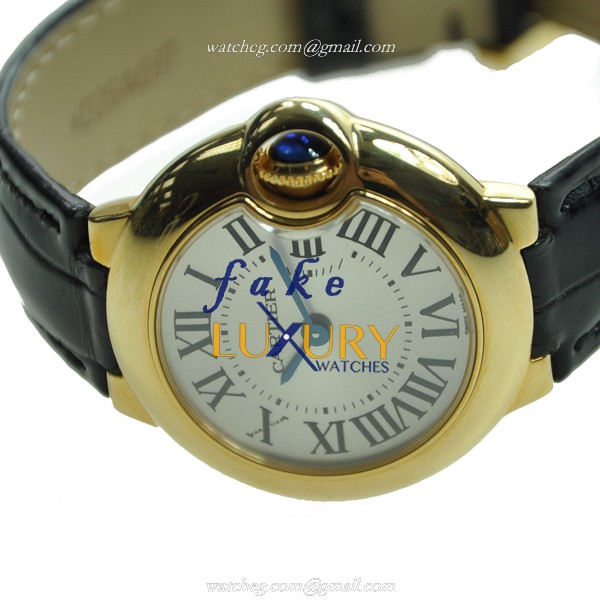 Cartier W6900156 BALLON BLEU Quartz 18kt Yellow Gold Replica Watch, Swiss Movement, Ceramic Bezel - Image 2