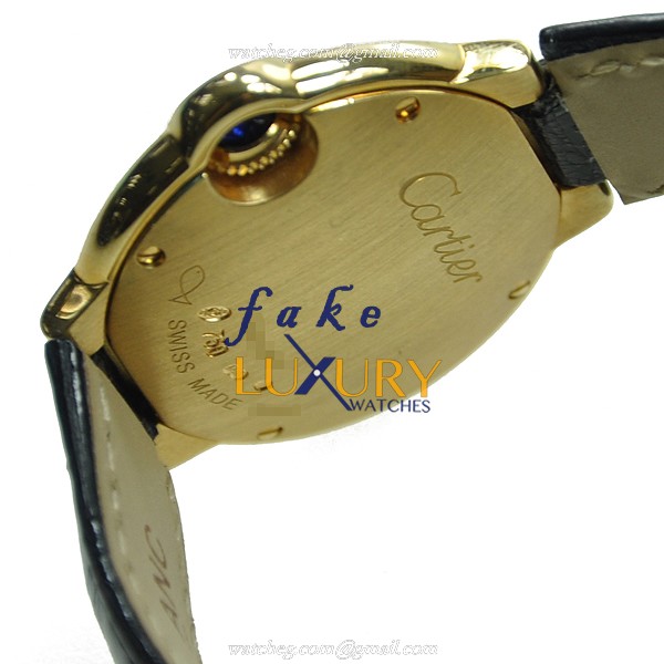 Cartier W6900156 BALLON BLEU Quartz 18kt Yellow Gold Replica Watch, Swiss Movement, Ceramic Bezel - Image 3