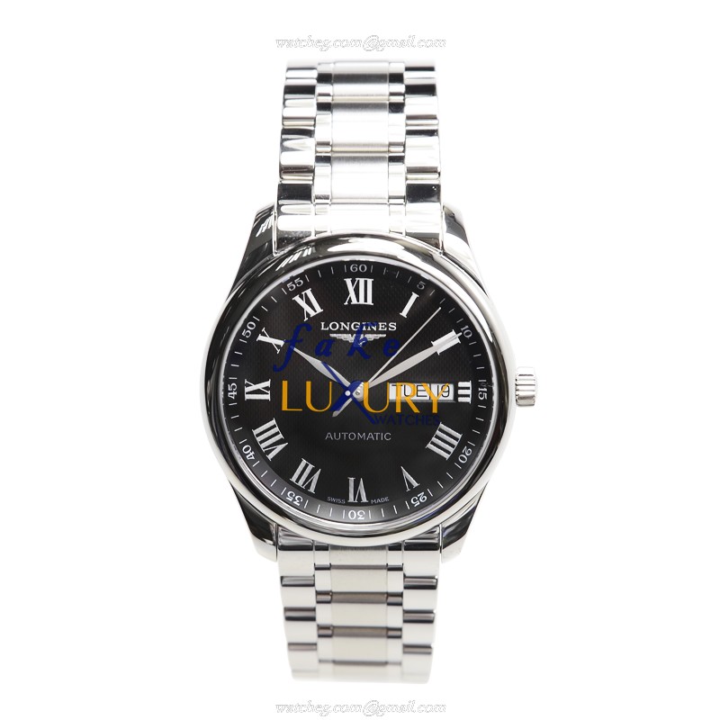 Longines L2.755.4.51.6 Master Replica Watch, Automatic Movement, Black Dial, Steel Bracelet - Image 2