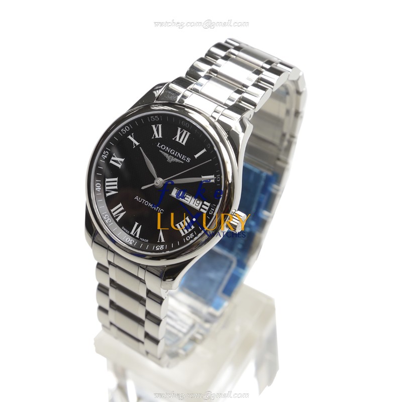 Longines L2.755.4.51.6 Master Replica Watch, Automatic Movement, Black Dial, Steel Bracelet - Image 3