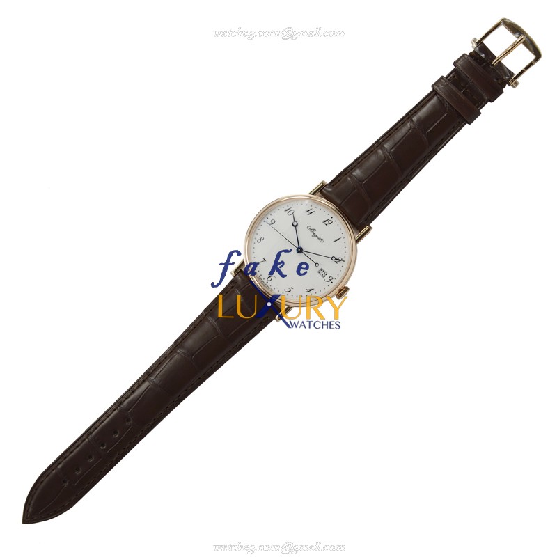 Breguet 5177BR/29/9V6 Classic Automatic 18kt Rose Gold White Dial Brown Alligator Strap Replica - Image 2