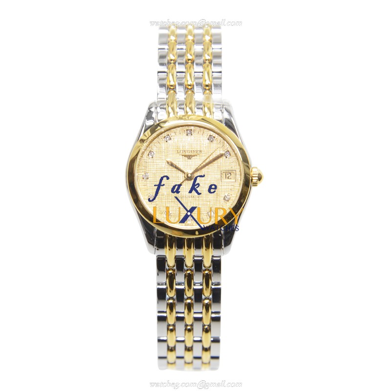 Longines L4.398.3.37.7 ELEGANT SERIES Automatic PVD Gold - Replica Watch - Silver Strap - Image 2