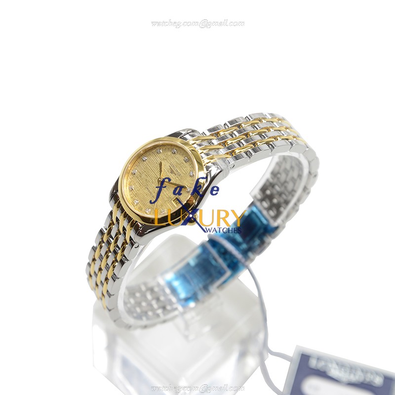 Longines L4.398.3.37.7 ELEGANT SERIES Automatic PVD Gold - Replica Watch - Silver Strap - Image 4