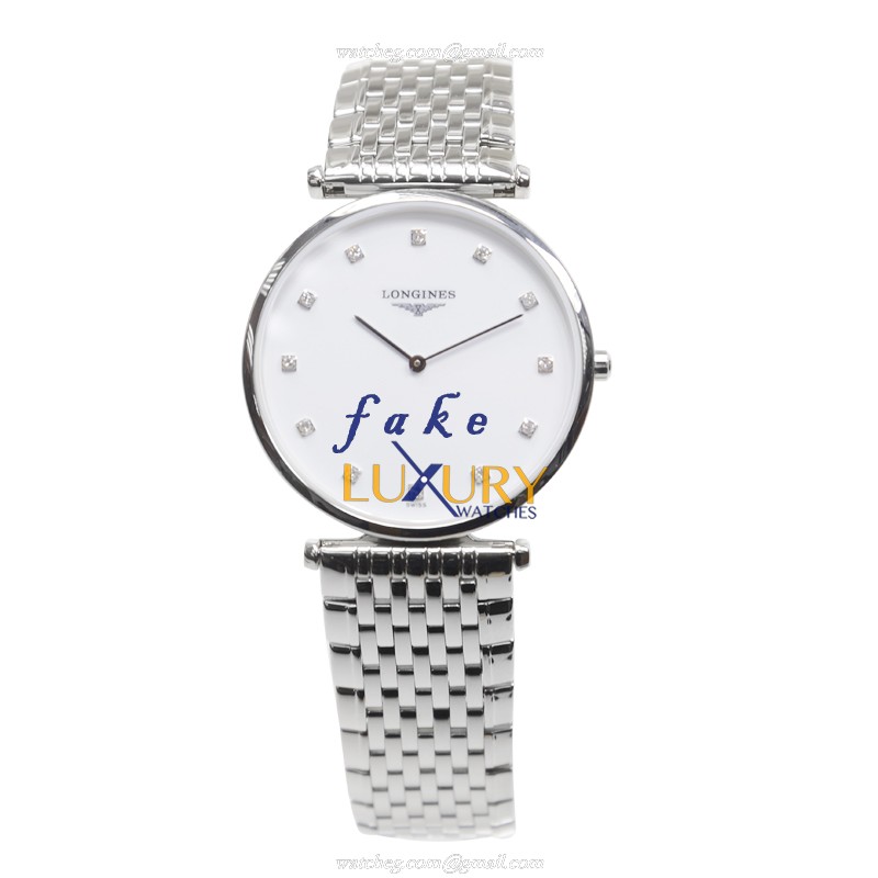 Longines L4.709.4.17.6 Replica Watch, Swiss Quartz, White Dial, Silver Stainless Steel Case - Image 2