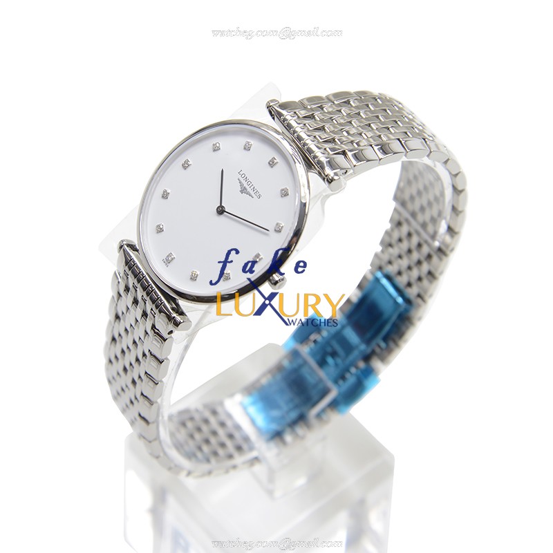 Longines L4.709.4.17.6 Replica Watch, Swiss Quartz, White Dial, Silver Stainless Steel Case - Image 3