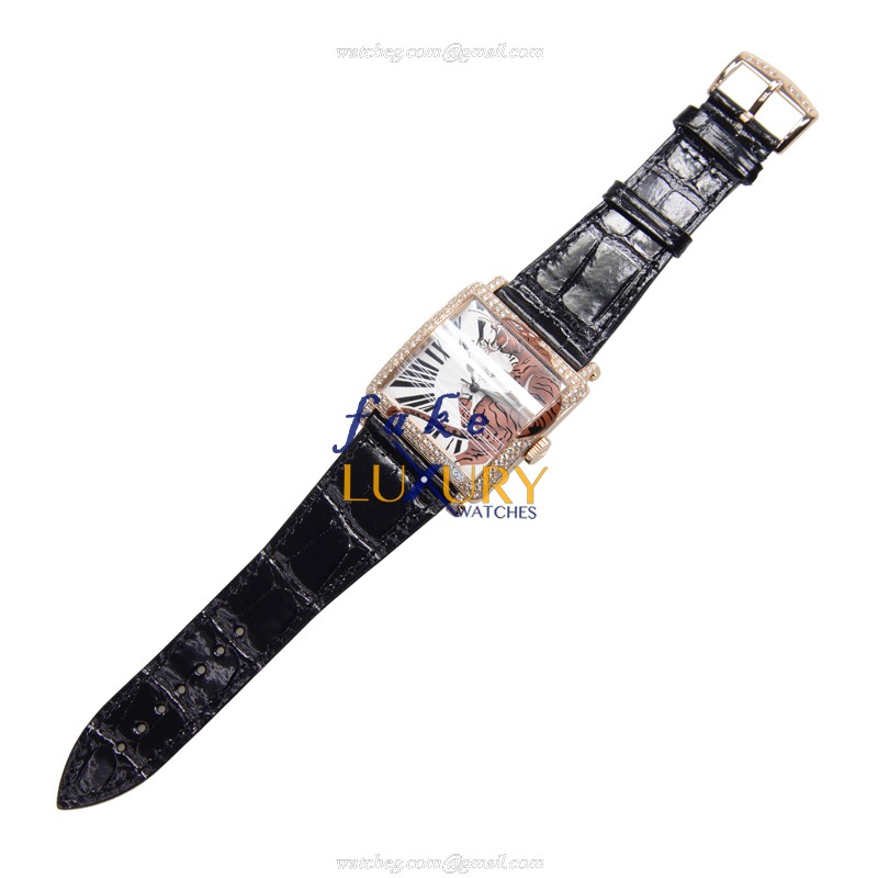 Franck Muller 6000 H SC TIG 2 D 5N Master Square Automatic 18kt Rose Gold Diamonds Replica Watch - Image 2