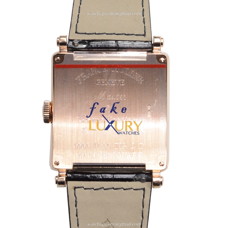 Franck Muller 6000 H SC TIG 2 D 5N Master Square Automatic 18kt Rose Gold Diamonds Replica Watch - Image 3