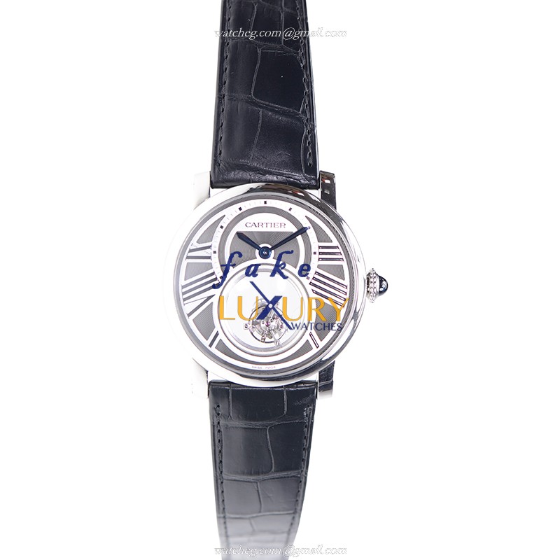 Cartier W1556210 Rotonde De Cartier Manual Wind Replica Watch 18kt White Gold Gray Dial - Image 2