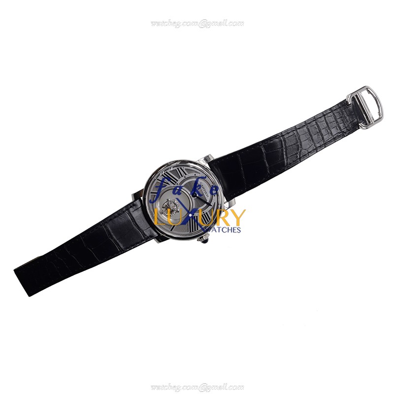 Cartier W1556210 Rotonde De Cartier Manual Wind Replica Watch 18kt White Gold Gray Dial - Image 3