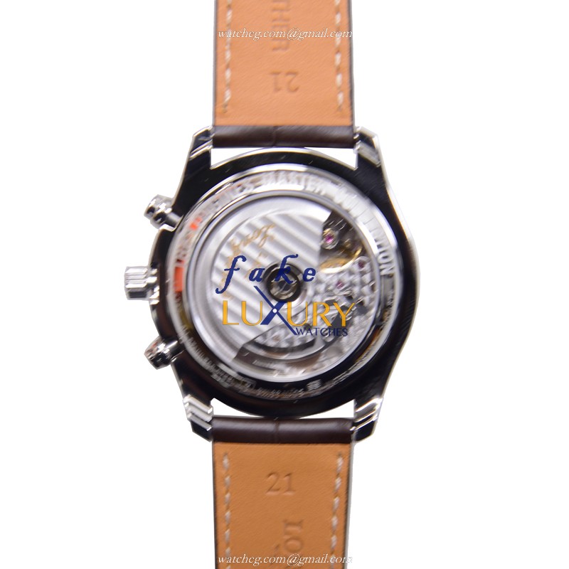- LONGINES L2.673.4.78.5 REPLICA AUTO WATCH - WHITE DIAL BROWN ALLIGATOR STRAP - Image 3