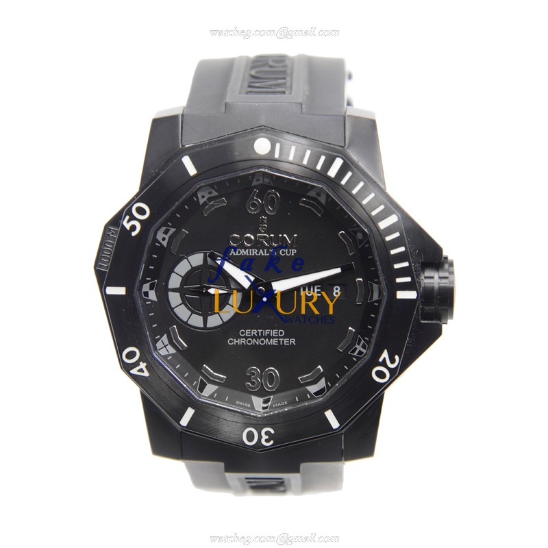 Corum 947.950.94-0371 AN22 Admirals Cup Replica Watch, Black Dial, Titanium Case, Rubber Strap - Image 2