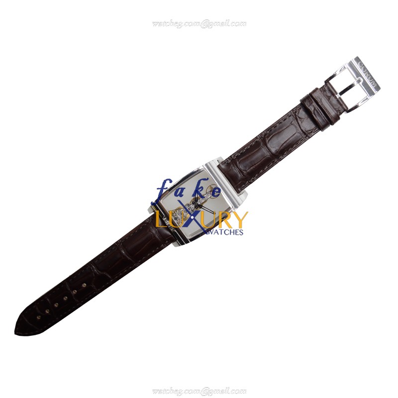 Corum BRIDGE 113.550.59-0001 000G Replica Watch Manual Wind 18kt White Gold Silver Dial Brown - Image 2