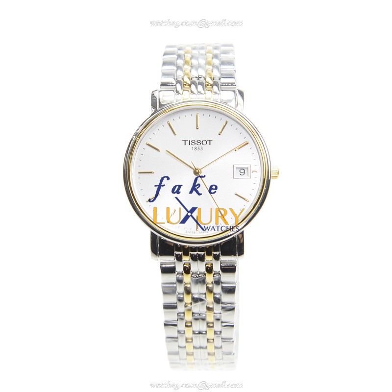 Tissot T52.2.481.31 Replica Watch, T-Classic Quartz, 34mm Silver Steel, White Dial - Image 2