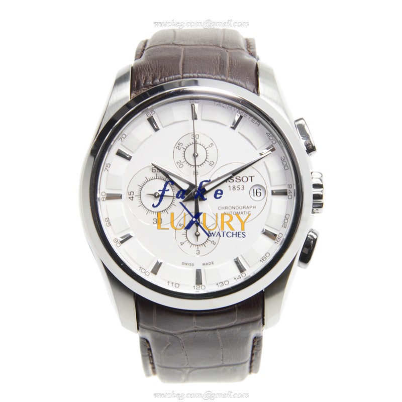 Tissot T035.627.16.031.00 T-Classic Automatic White Dial Leather Replica Watch - Image 2