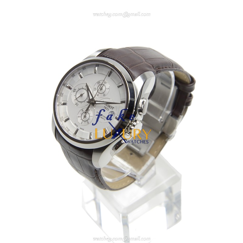 Tissot T035.627.16.031.00 T-Classic Automatic White Dial Leather Replica Watch - Image 3