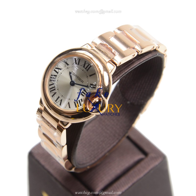 Cartier W69002Z2 Ballon Bleu Replica Watch Quartz 18kt Rose Gold Silver Dial 28.6mm - Image 3