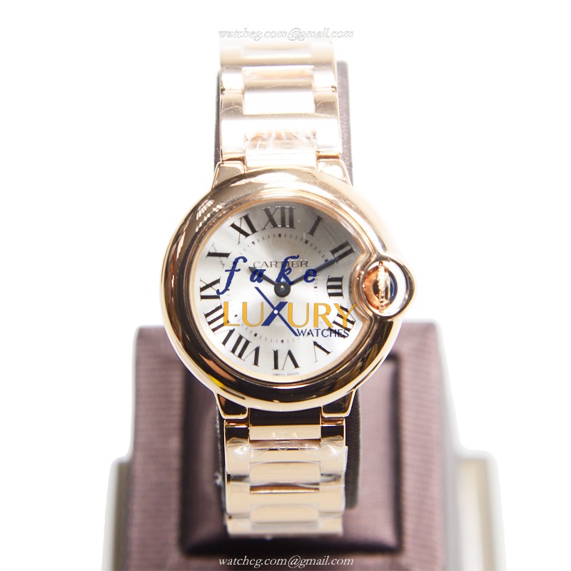 Cartier W69002Z2 Ballon Bleu Replica Watch Quartz 18kt Rose Gold Silver Dial 28.6mm - Image 2