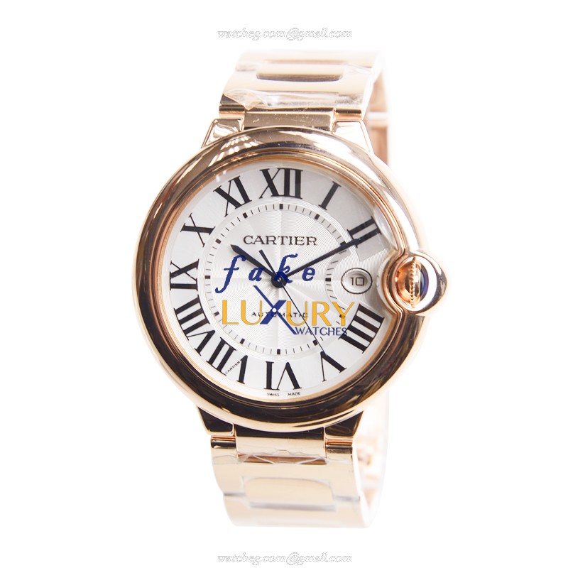 Cartier W69006Z2 Ballon Bleu Automatic 18kt Rose Gold Silvery Dial Replica Watch - Image 2