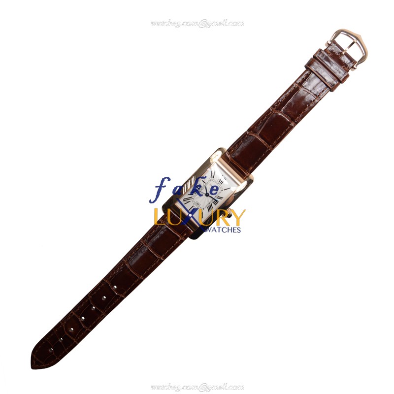 - W2620030 - Cartier Tank Automatic Replica Watch - 18kt Rose Gold - Sapphire Crystal - Brown - Image 2