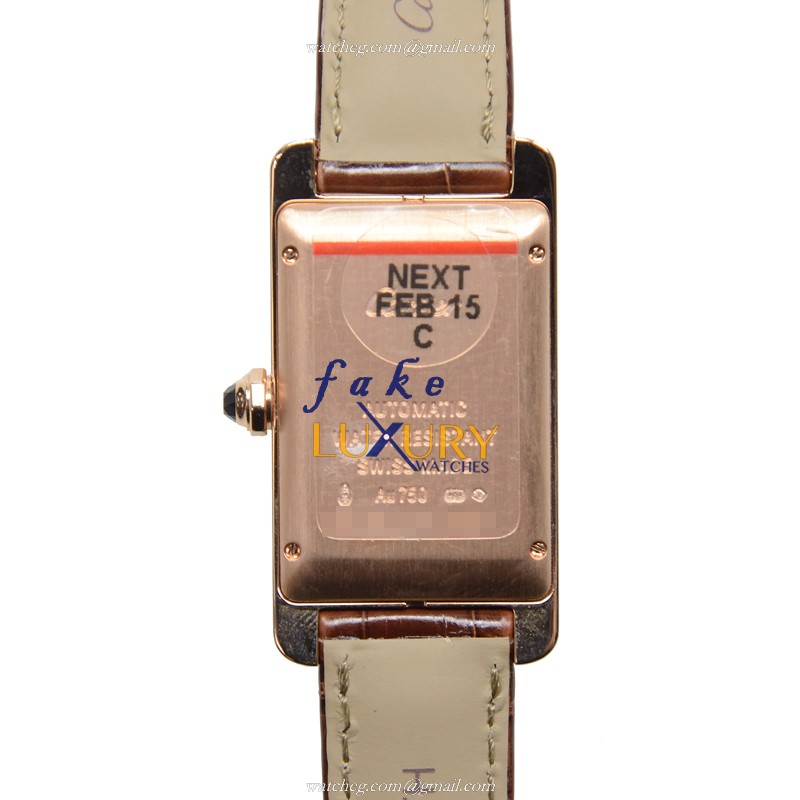 - W2620030 - Cartier Tank Automatic Replica Watch - 18kt Rose Gold - Sapphire Crystal - Brown - Image 3