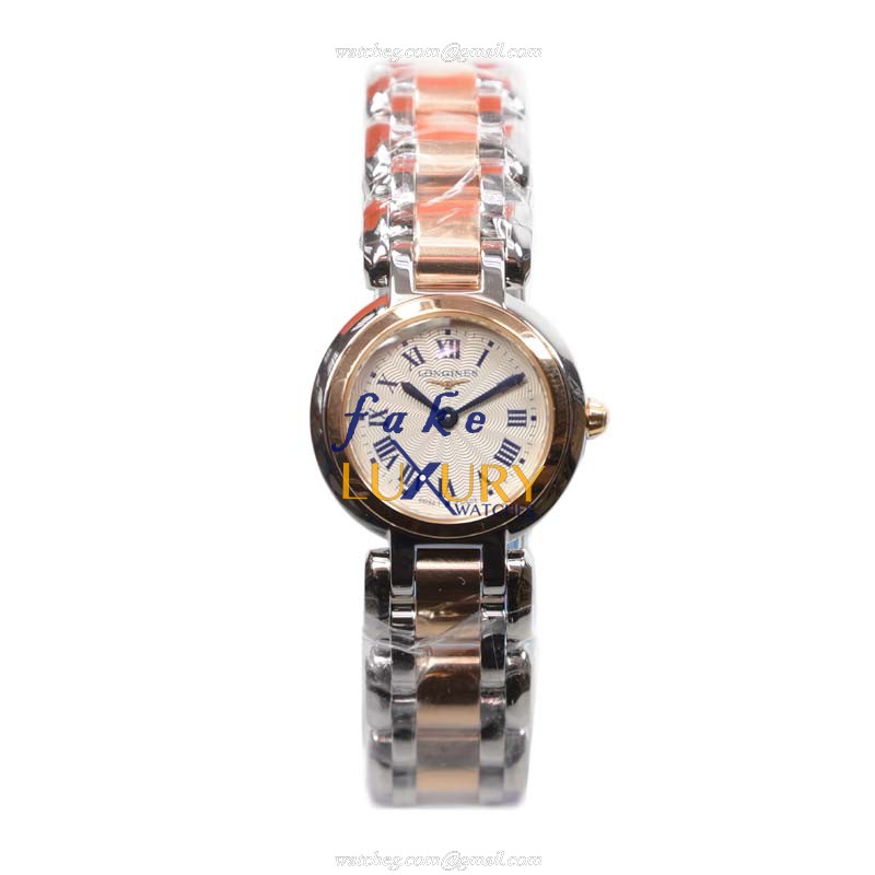 Longines L8.109.5.78.6 Prima Luna Quartz 18kt Rose Gold Steel Silver Dial Replica Watch - Image 2