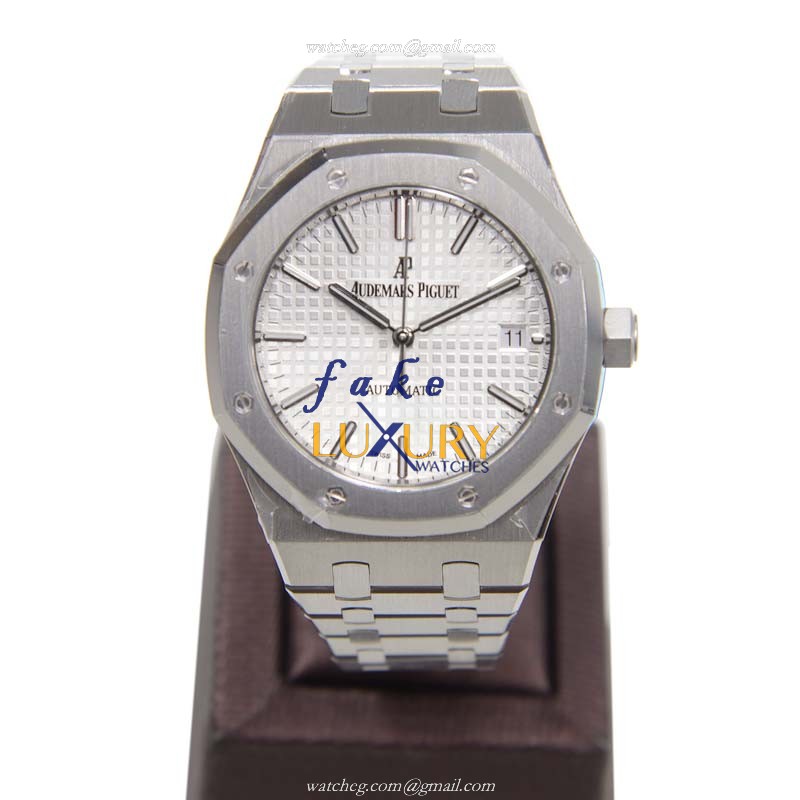 Audemars Piguet 15450ST.OO.1256ST.01 Royal Oak Replica Watch, 37mm Steel Case, Silver Dial - Image 2